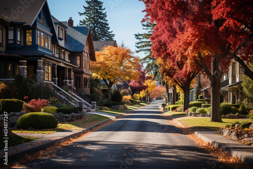 a suburban neighborhood / home in the fall © Vincent