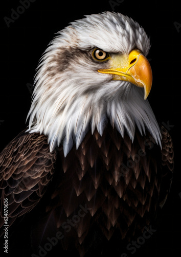 Animal portrait of a eagle on a dark background conceptual for frame
