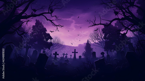 Spooky Graveyard Halloween Background