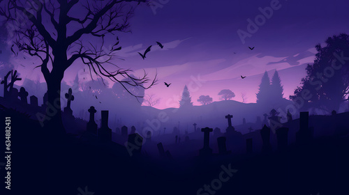 Spooky Graveyard Halloween Background