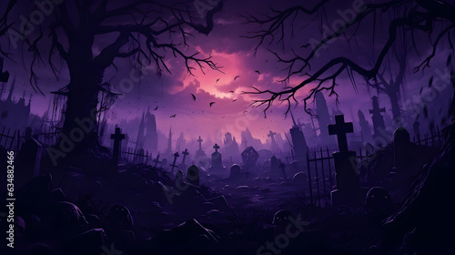 Spooky Graveyard Halloween Background