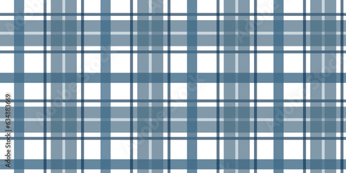 Checkered simple dull blue tartan. Plaid pattern for textile, pillow, cloth, background, packaging, notepad, cup, wallpaper.