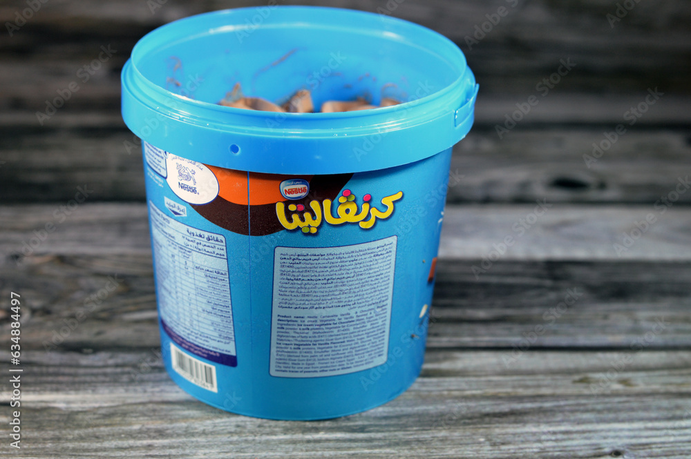 Cairo, Egypt, August 11 2023 Carnavalita IceCream Vanilla and