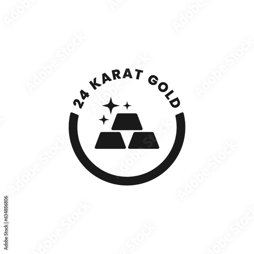 24 karat gold icon or 24 karat gold label vector isolated. Best 24 karat gold icon for apps, websites, or product design element.