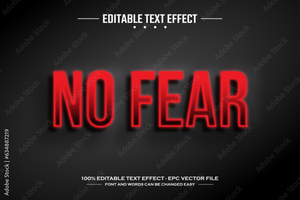 No fear 3D editable text effect template No fear 3D editable text effect template
