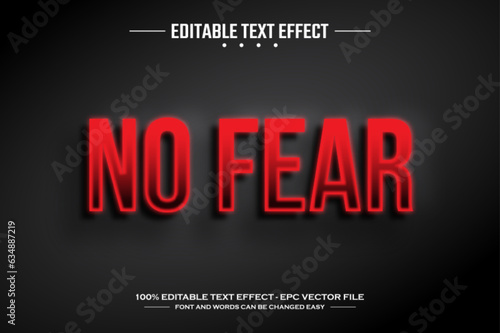 No fear 3D editable text effect template