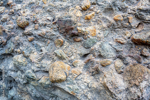 Texture of stones agglutinated with clay