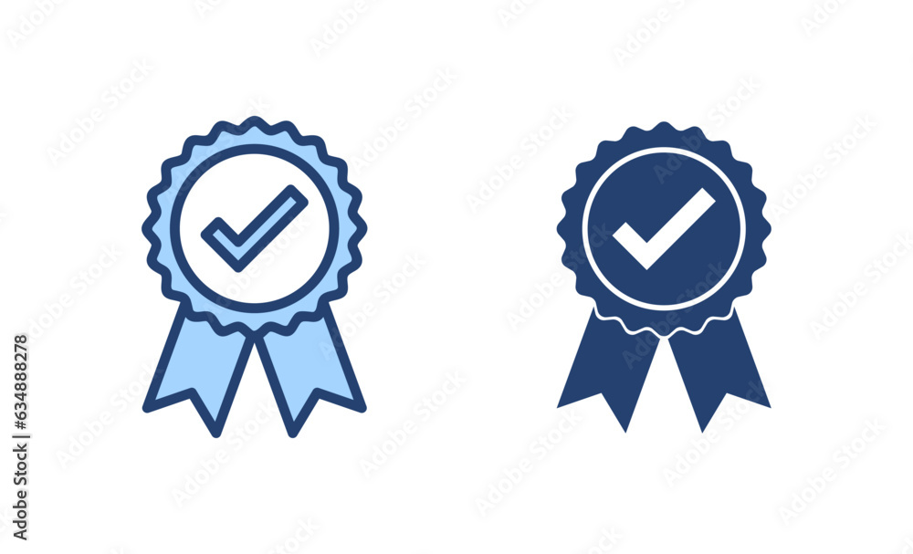Approved icon vector. Certified Medal Icon Approved icon vector. Certified Medal Icon