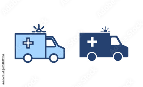 Ambulance icon vector. ambulance truck sign and symbol. ambulance car