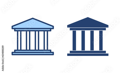 Bank icon vector. Bank sign and symbol, museum, university