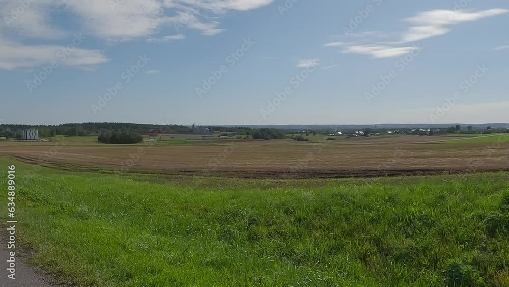 roadside view, asphalt road and landscape in a summer roadside view, asphalt road and landscape in a summer