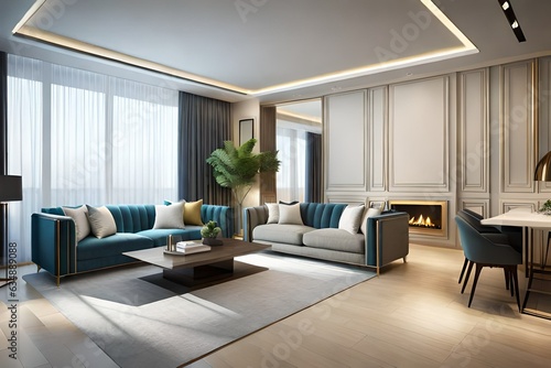 modern living room generated by al technology 