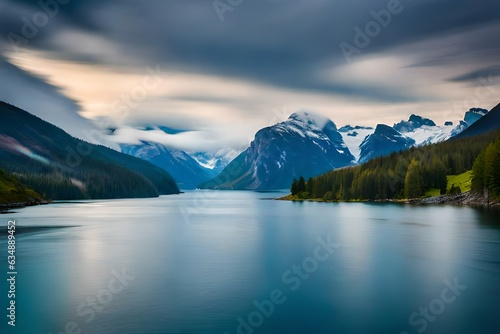 lake and mountains generated by al technology  © younas