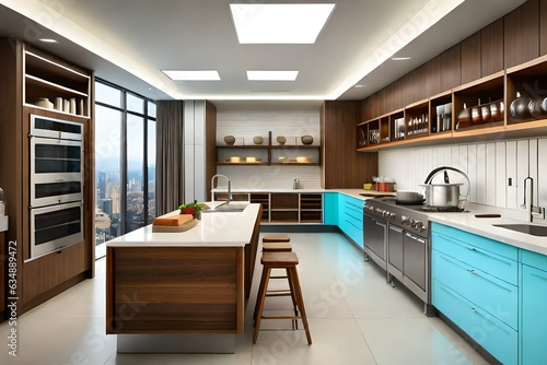 modern kitchen interior with kitchen generated by al technology 