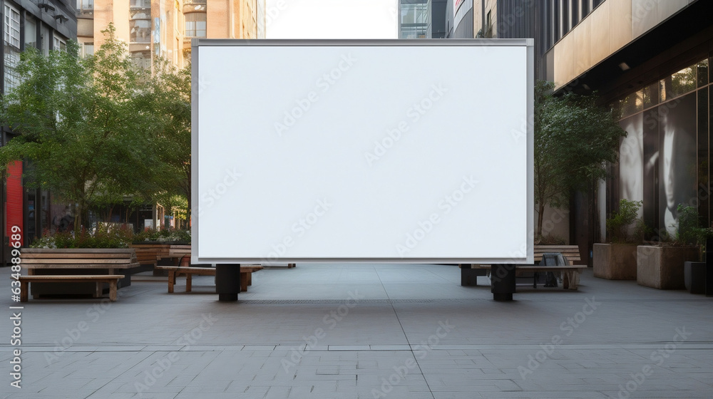 Fototapeta premium blank billboard on the street