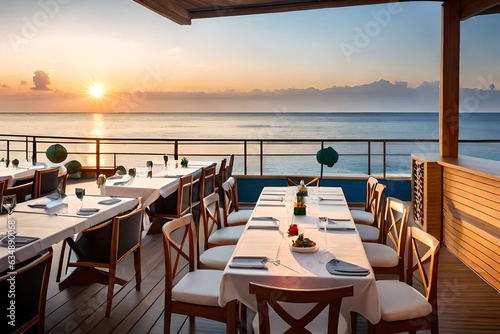 restaurant on the beach generated by al technology 