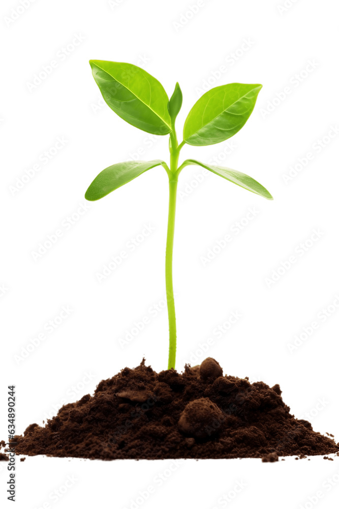 Plant growing from soil isolated on transparent background Plant growing from soil isolated on transparent background