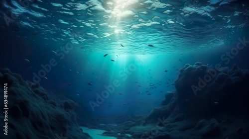 Artistic Underwater photo of waves.