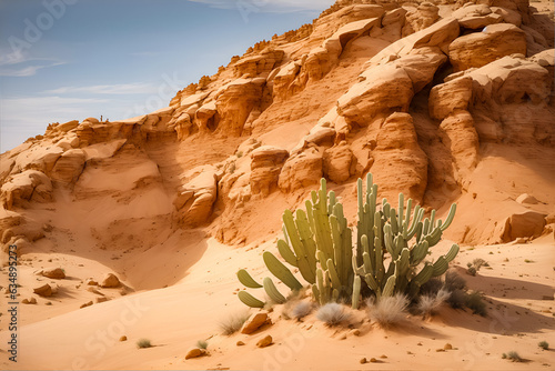 Deserts – sand dunes, rock formations, cactus, rattlesnakes, s photo