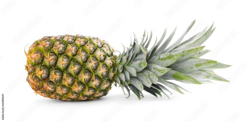 One delicious ripe pineapple isolated on white One delicious ripe pineapple isolated on white