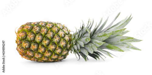 One delicious ripe pineapple isolated on white