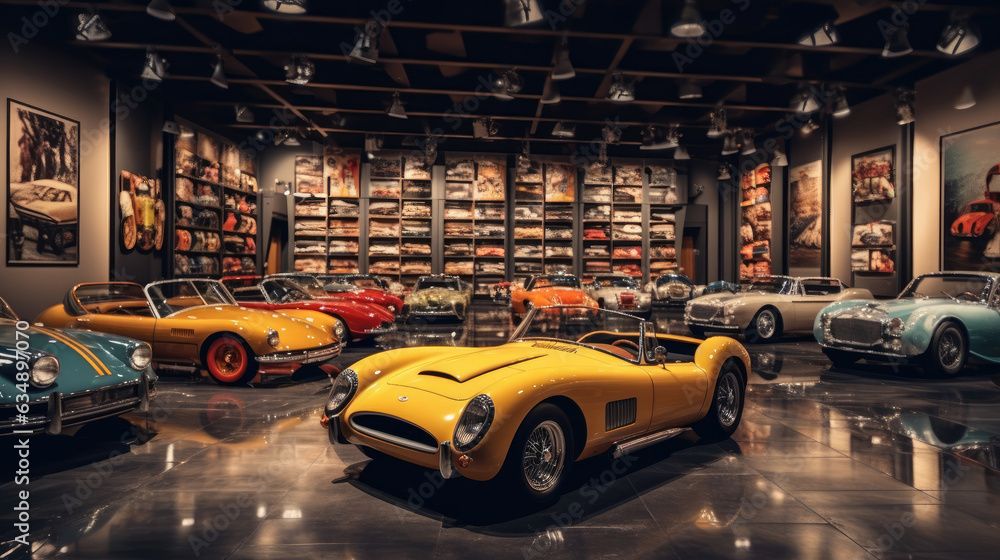 Interior garage with mechanic tools Interior garage with mechanic tools