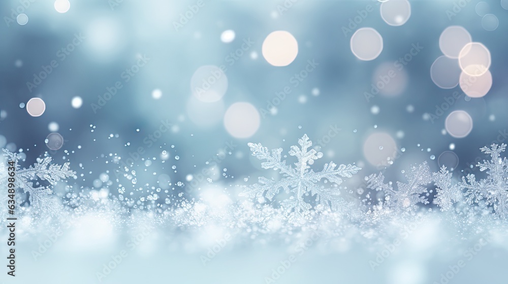 Snowy winter abstract background