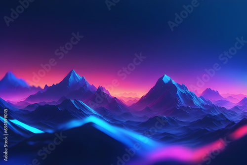 mountains landscape with purple background
