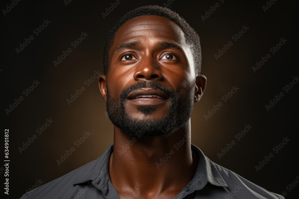 handsome African man radiates vitality and confidence his broad chest puffed out and his head held high in a triumphant gesture of handsome African man radiates vitality and confidence his broad chest puffed out and his head held high in a triumphant gesture of