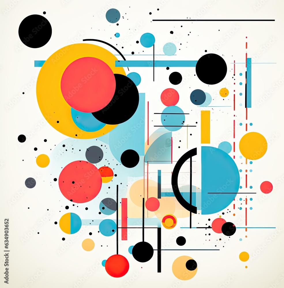 Risograph aesthetic of circles and straight lines Risograph aesthetic of circles and straight lines