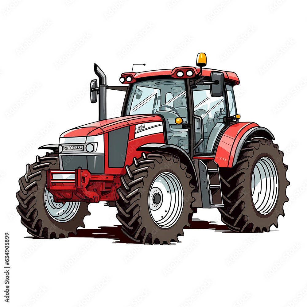Fototapeta premium Tractor Farmer Clipart Illustration
