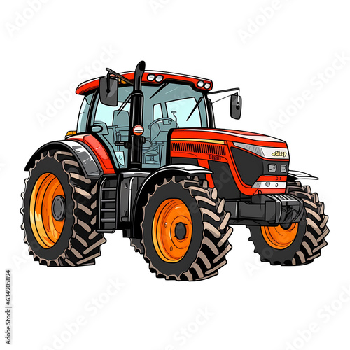 Tractor Farmer Clipart Illustration