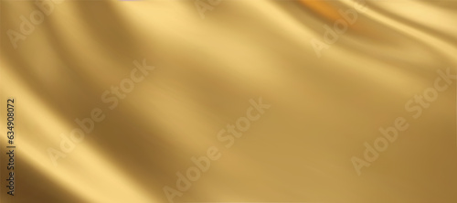 Close-up texture of natural gold silk. Light Golden fabric smooth texture surface background. Smooth elegant gold silk in Sepia toned. Texture, background, pattern, template.