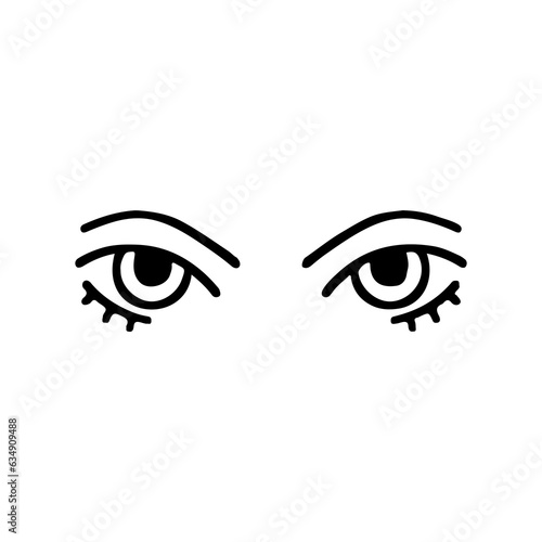vector doodle illustration of a pair of eyes
