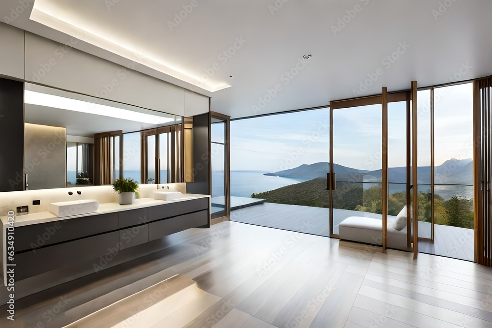 Fototapeta premium contemporary modern architecture, interior, bathroom