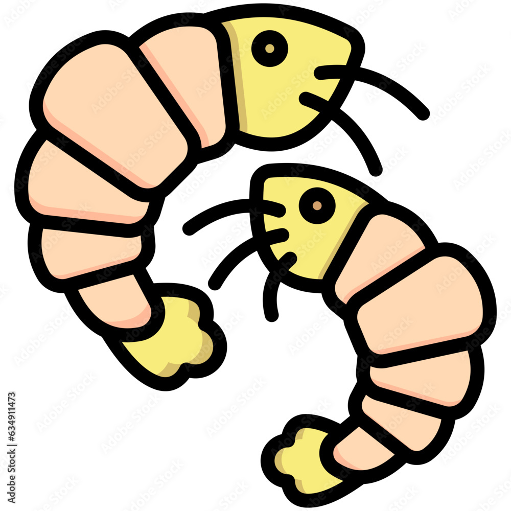 Obraz premium prawn icon often used in design, websites, or applications, banner, flyer to convey specific concepts related to healthy food.