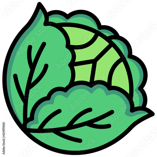cabbage icon often used in design, websites, or applications, banner, flyer to convey specific concepts related to healthy food.