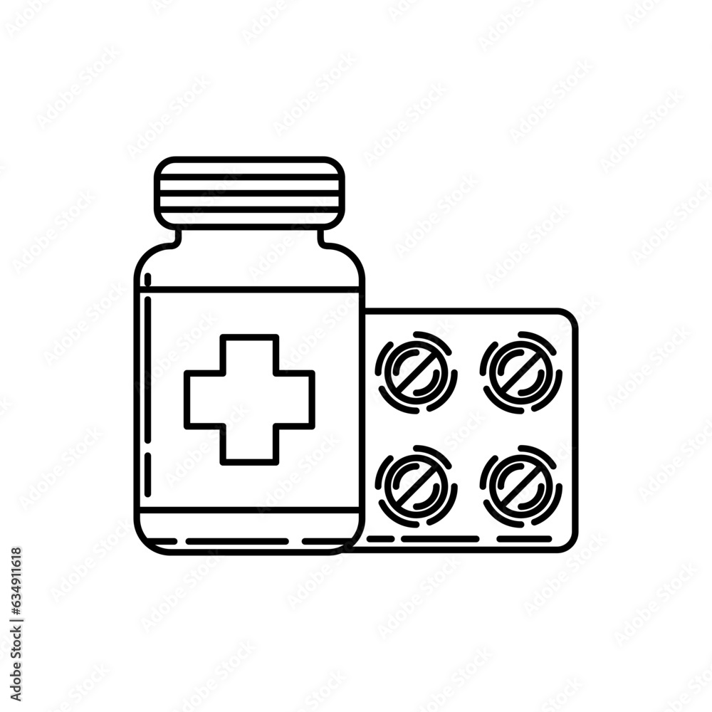 Fototapeta premium Pill medicine outline icon
