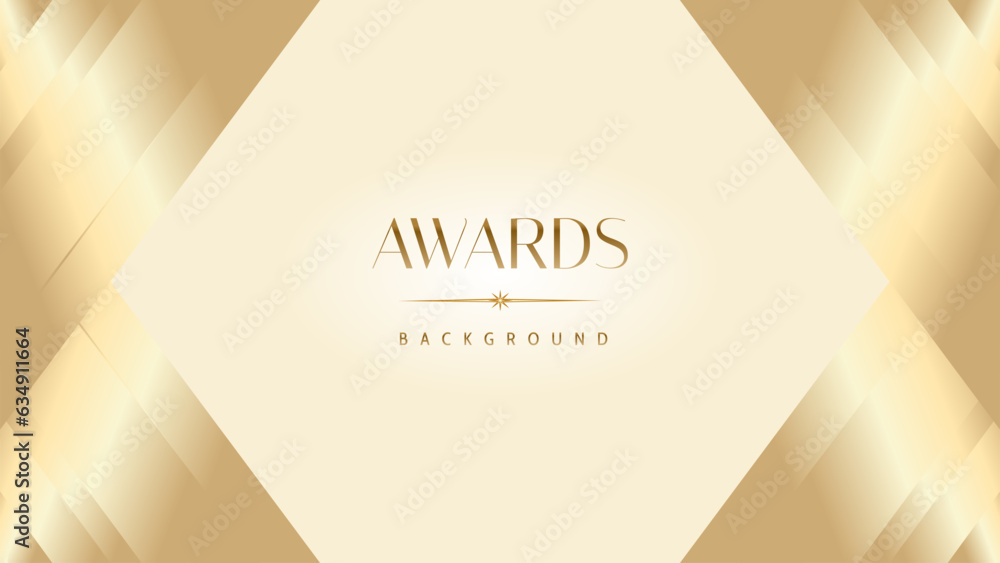 Obraz premium Pastel cream gold award graphic background. Modern glitter template sparkling elegant luxury premium corporate abstract design.