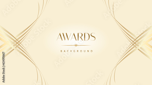 Pastel cream gold award graphic background. Modern glitter template sparkling elegant luxury premium corporate abstract design.