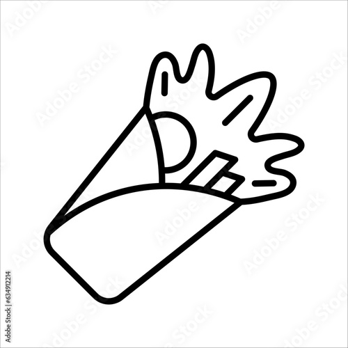Kebab line icon. Editable stroke and pixel perfect. Can be used for digital product, vector illustration on white background