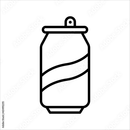 Drink symbol, soda can outline vector icon, vector illustration on white background