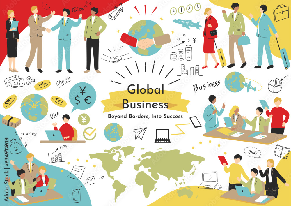 Naklejka premium グローバルビジネス 素材集