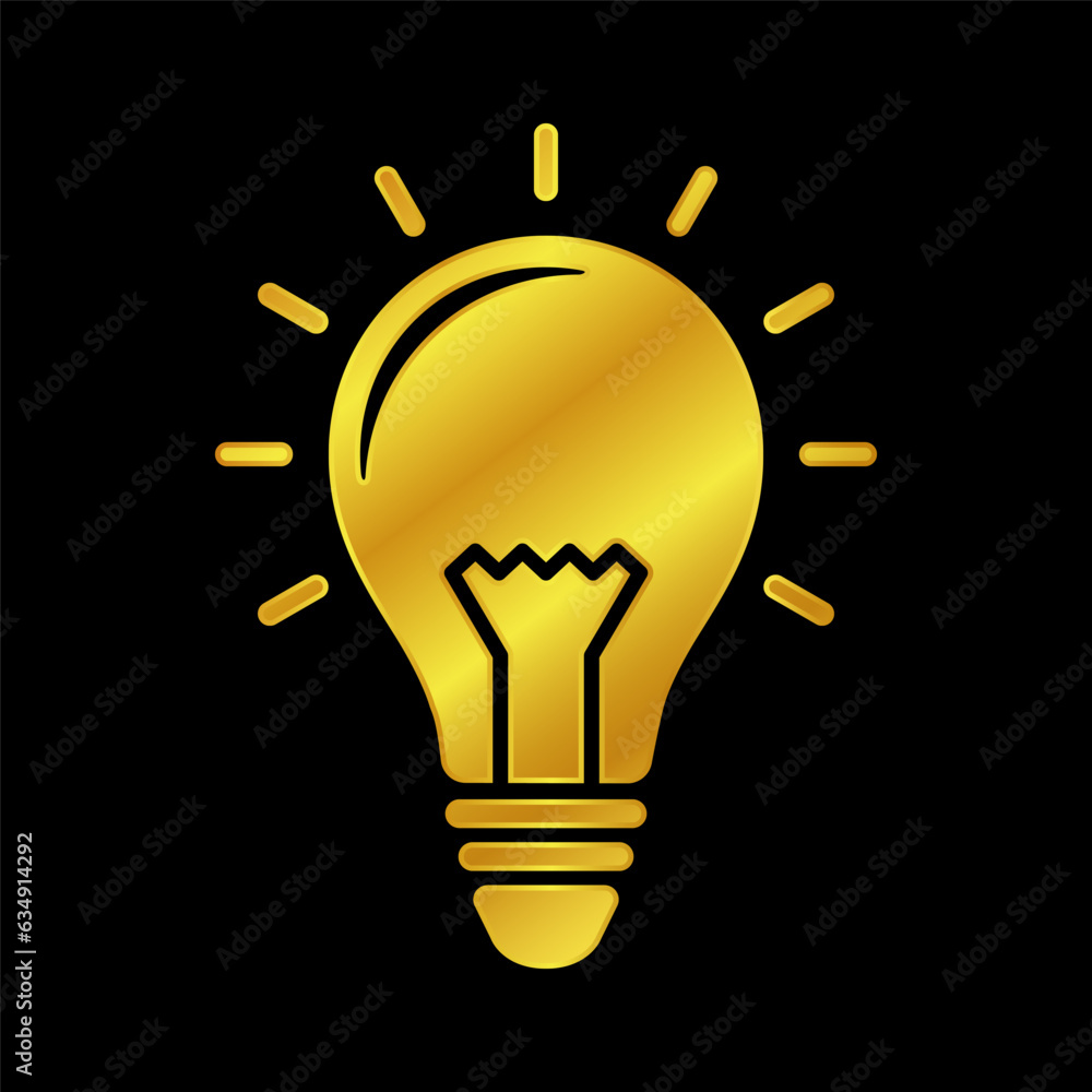 Fototapeta premium gold colored lightbulb illustration