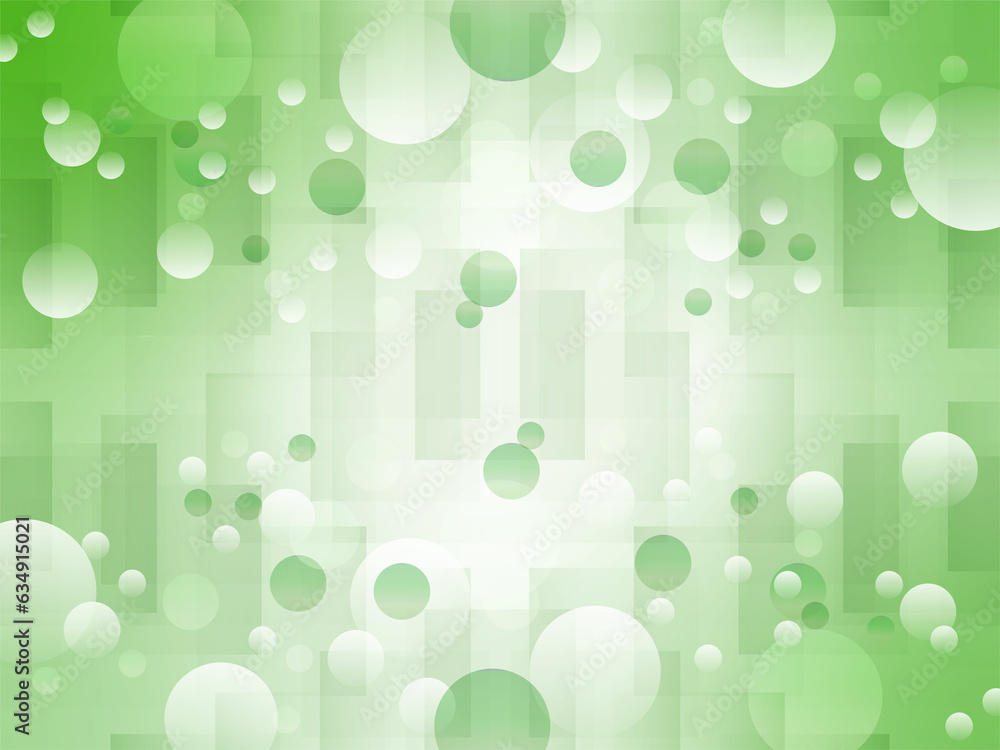 鮮やかなカラーの抽象的な水玉模様背景素材_グリーン