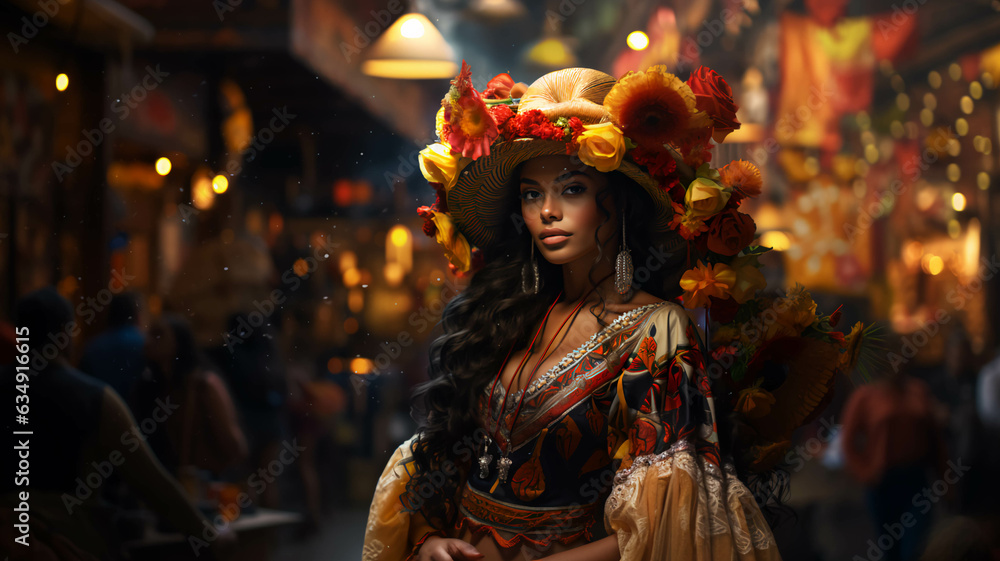 Art Concept Latin Woman at a Market