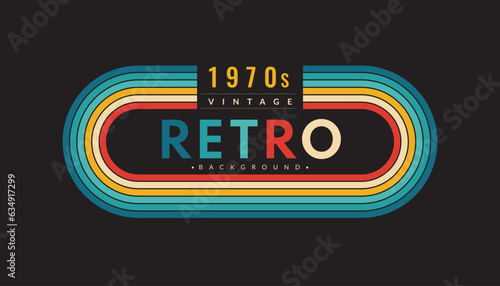 Abstract minimalist retro background with rounded stripe elements. Retro wallpaper. 70s-style concept. Vector illustration for design.