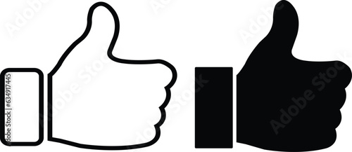 Thumbs up icon set. like icon. Do a symbols. positive reaction buttons for social media, rounded icons isolated on white background.