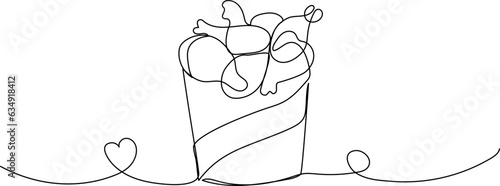 Continuous one line drawing of fried chicken legs. Fast food cafe and restaurant concept. Simple vector illustration