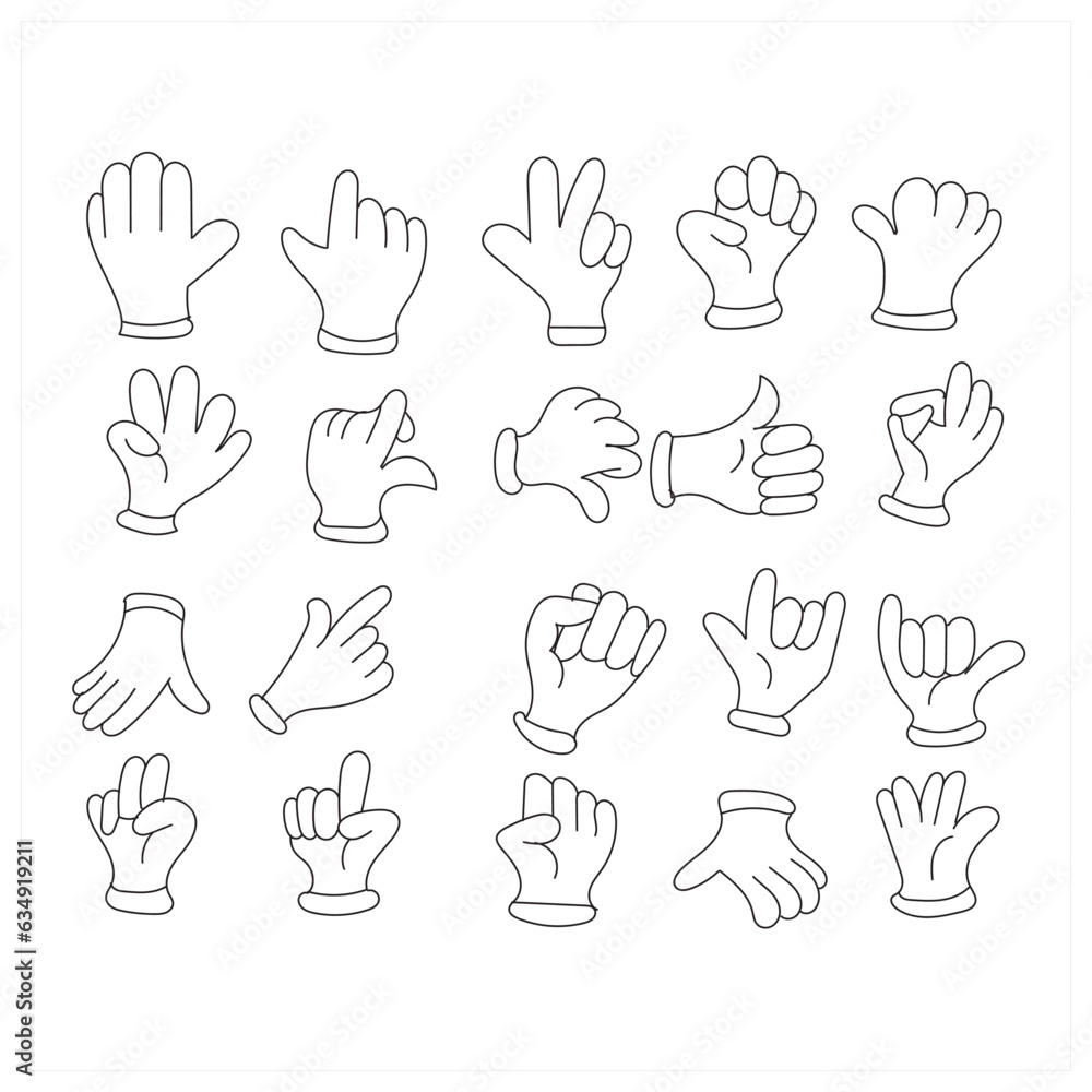 Hands poses. Female hand holding and pointing gestures, fingers crossed, fist, peace and thumb up. Cartoon human palms and wrist vector set. Communication or talking with emoji for messengers Hands poses. Female hand holding and pointing gestures, fingers crossed, fist, peace and thumb up. Cartoon human palms and wrist vector set. Communication or talking with emoji for messengers